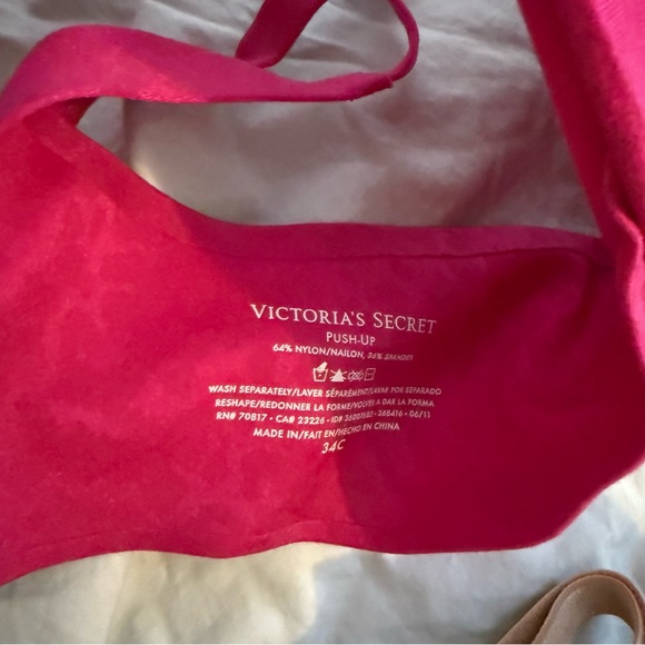 2 Victoria's Secret Push Up Bras - front clasp. Pink and beige Bras - Picture 5 of 6